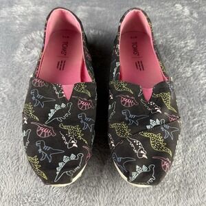 TOMS Shoes Women's Flats Dinosaur‎ 7.5 Black Glow In The Dark Novelty